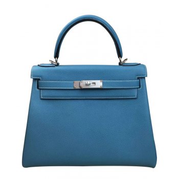 Hermes Kelly Bag 25 Togo Leather Blue