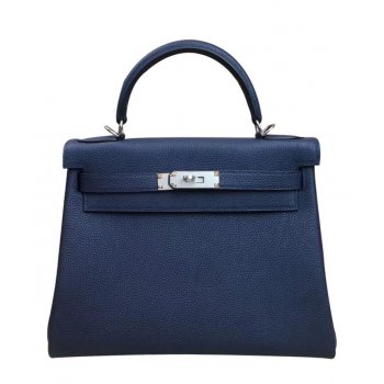 Hermes Kelly Bag 25 Togo Leather Dark Blue