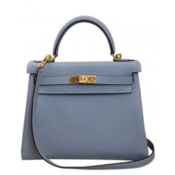 Hermes Kelly Bag 25 Togo Leather Light Blue