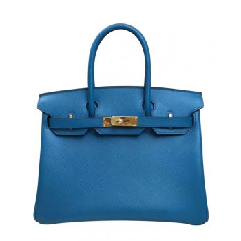 Hermes Birkin 30 Epsom Leather Paon Phw Blue