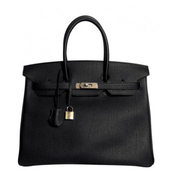 Hermes Birkin 35 Bag Togo Leather Black