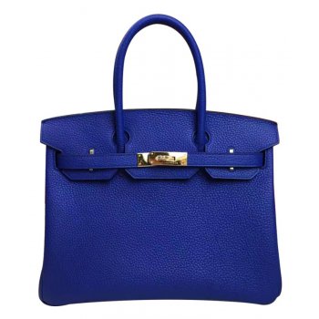 Hermes Birkin 35 Bag Togo Leather Blue