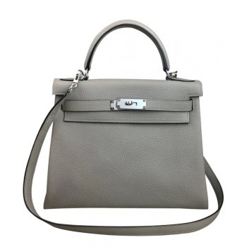 Hermes Kelly Bag 32 Togo Leather Light Gray