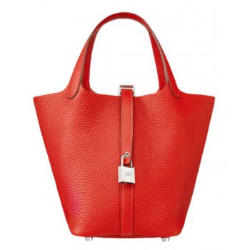 Hermes Picotin Lock Togo Bag 18cm Red