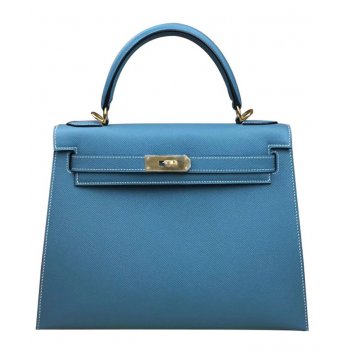 Hermes Kelly Bag 28 Epsom Leather Blue