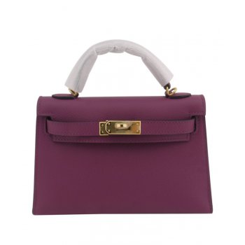 Hermes Kelly Bag 19 Epsom Leather Purple