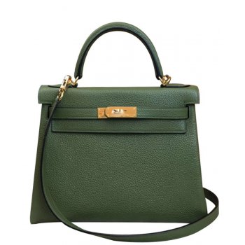 Hermes Kelly Bag 25 Togo Leather Green