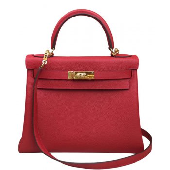 Hermes Kelly Bag 25 Togo Leather Red