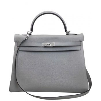 Hermes Kelly Bag 35 Togo Leather Gray Yellow
