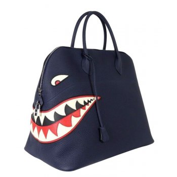 Hermes Runway Shark Bolide Bag Dark Blue