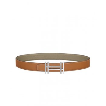 Hermes H Au Carre Belt Buckle & Reversible Leather Strap 32mm Khaki