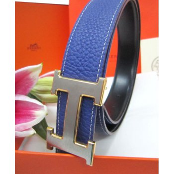 Hermes H Belt Dark Blue