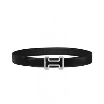 Hermes Men's Tonight belt buckle & Reversible leather strap Black