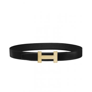 Hermes Women's Quizz belt buckle & Reversible leather strap Black